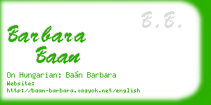 barbara baan business card